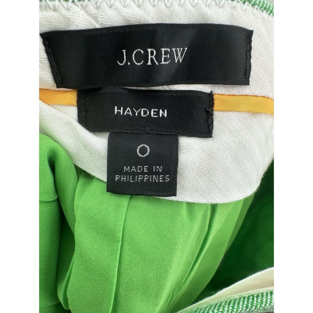 J.Crew Hayden Green Linen Blend Cropped Pants Women’s Size 0 Summer Trouser - Picture 7 of 9